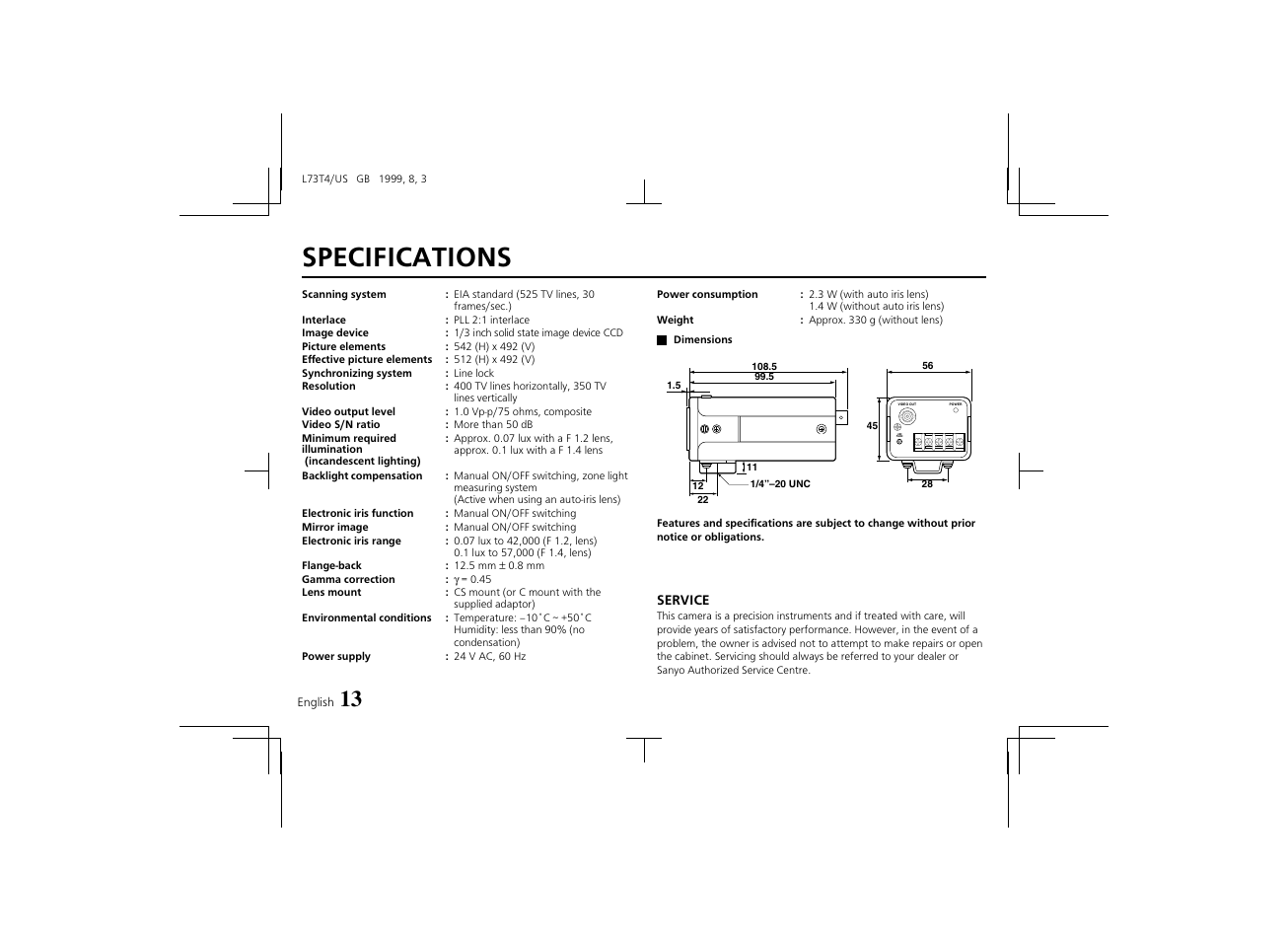 Specifications, Line phase | Fisher VCB-3424 User Manual | Page 15 / 15