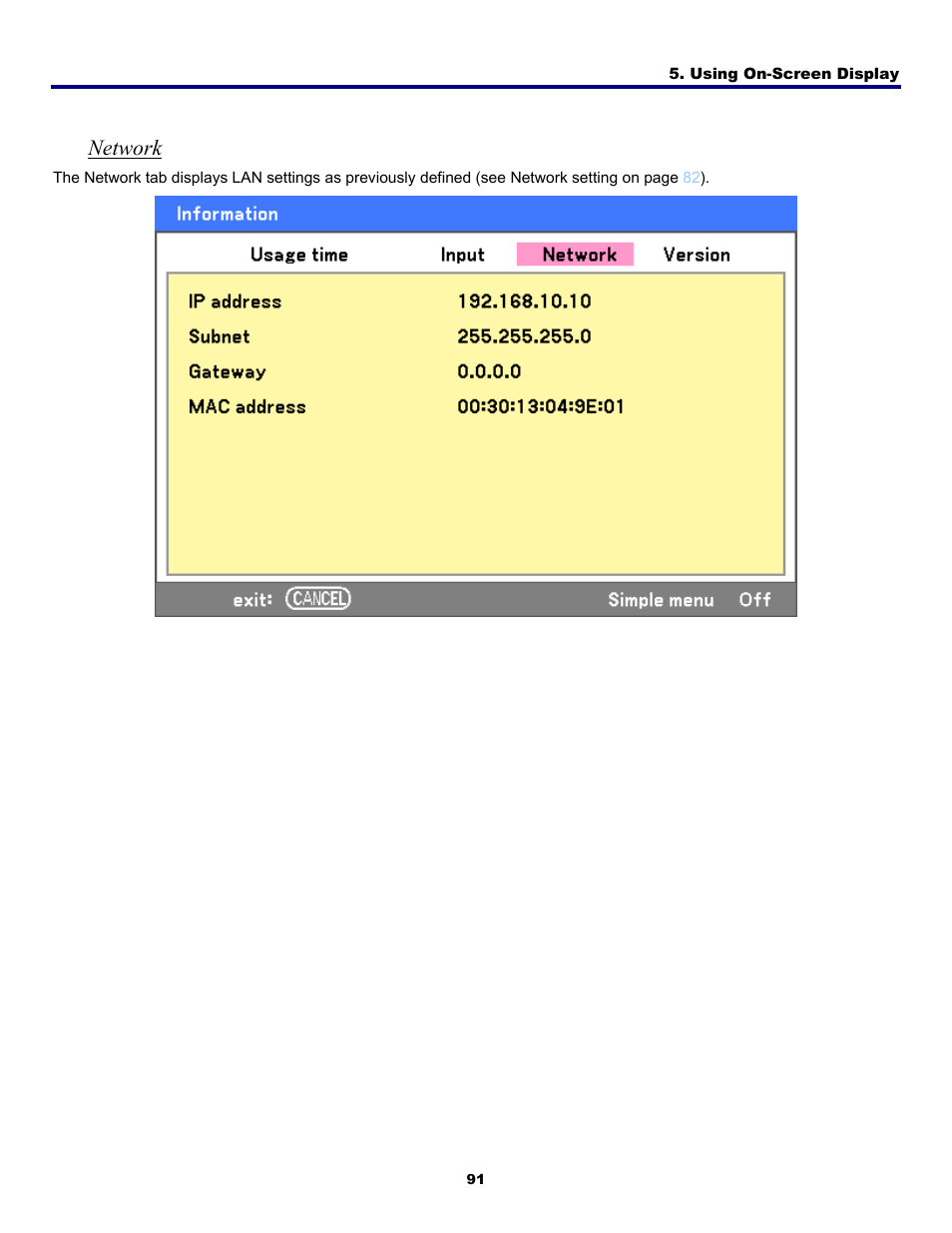 Network | Fisher PDG-DWT50L User Manual | Page 100 / 135