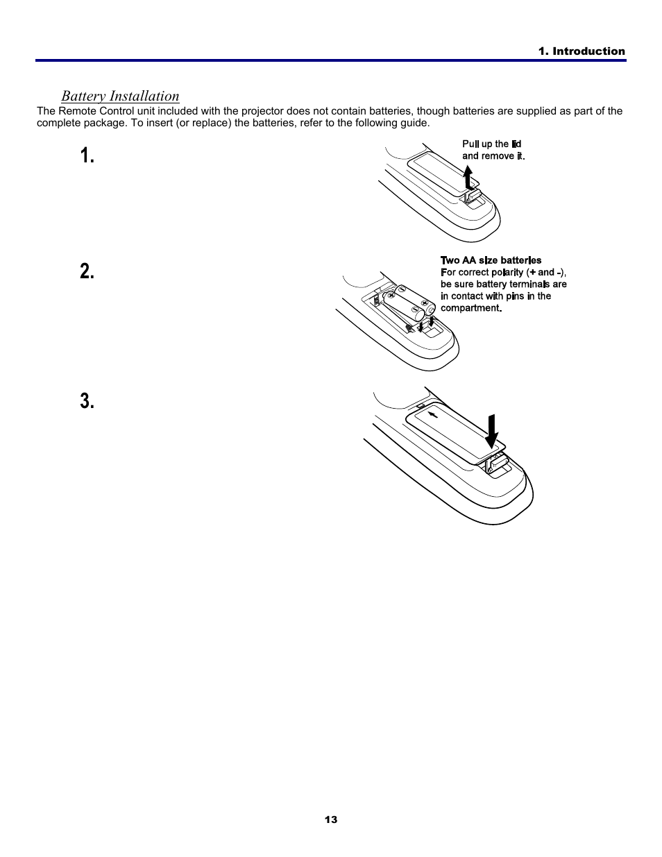 Battery installation | Fisher PDG-DWT50L User Manual | Page 22 / 135