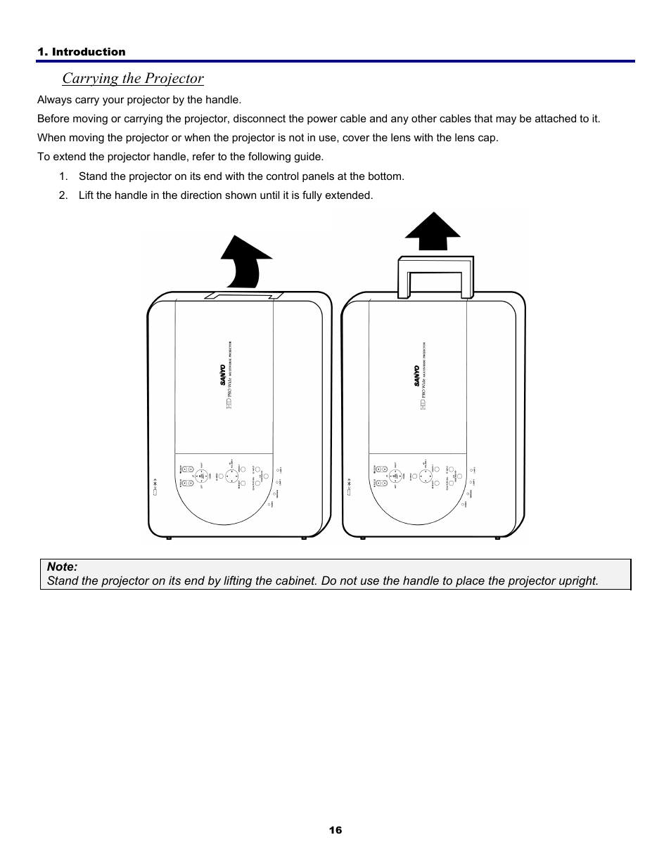 Carrying the projector | Fisher PDG-DWT50L User Manual | Page 25 / 135