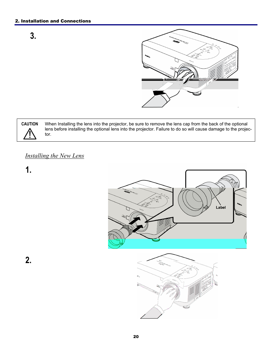 Installing the new lens | Fisher PDG-DWT50L User Manual | Page 29 / 135