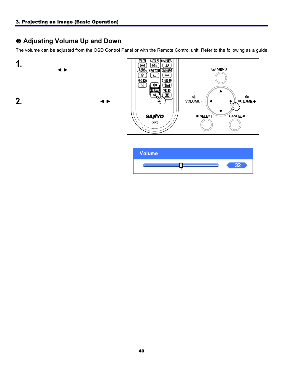 5) adjusting volume up and down, Djusting, Olume | P and | Fisher PDG-DWT50L User Manual | Page 49 / 135
