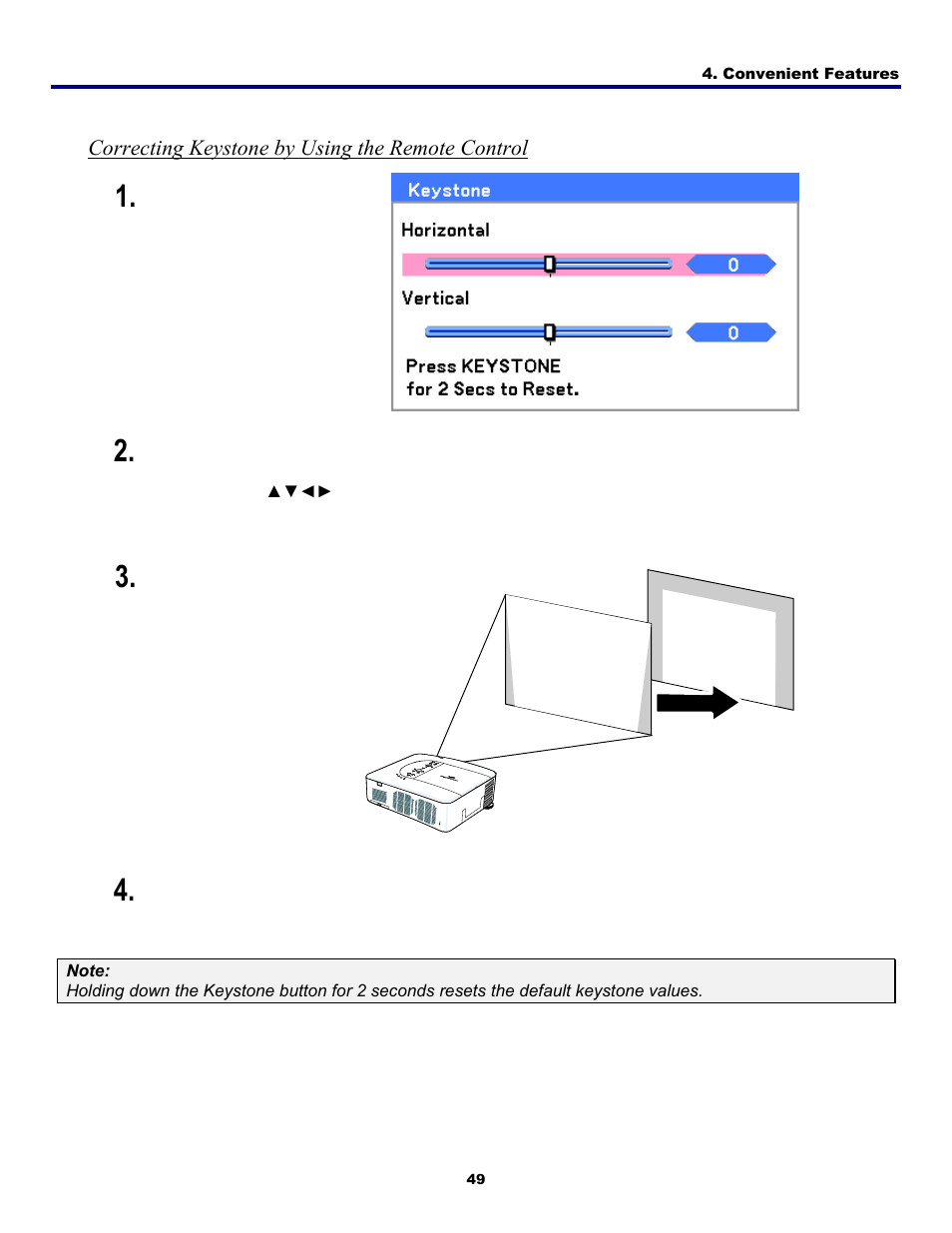 Correcting keystone by using the remote control | Fisher PDG-DWT50L User Manual | Page 58 / 135