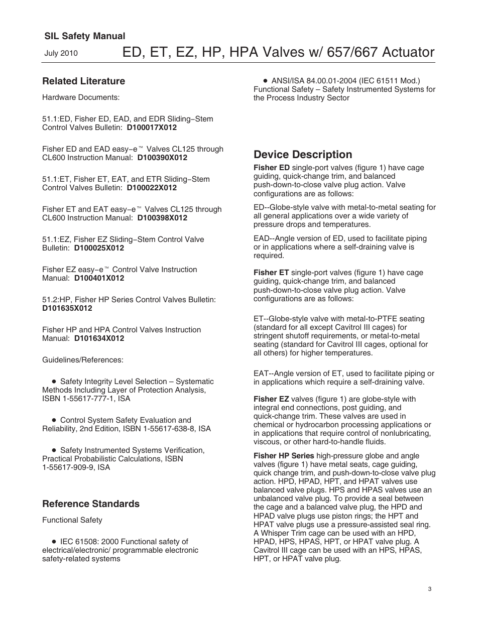 Device description | Fisher ET User Manual | Page 3 / 8