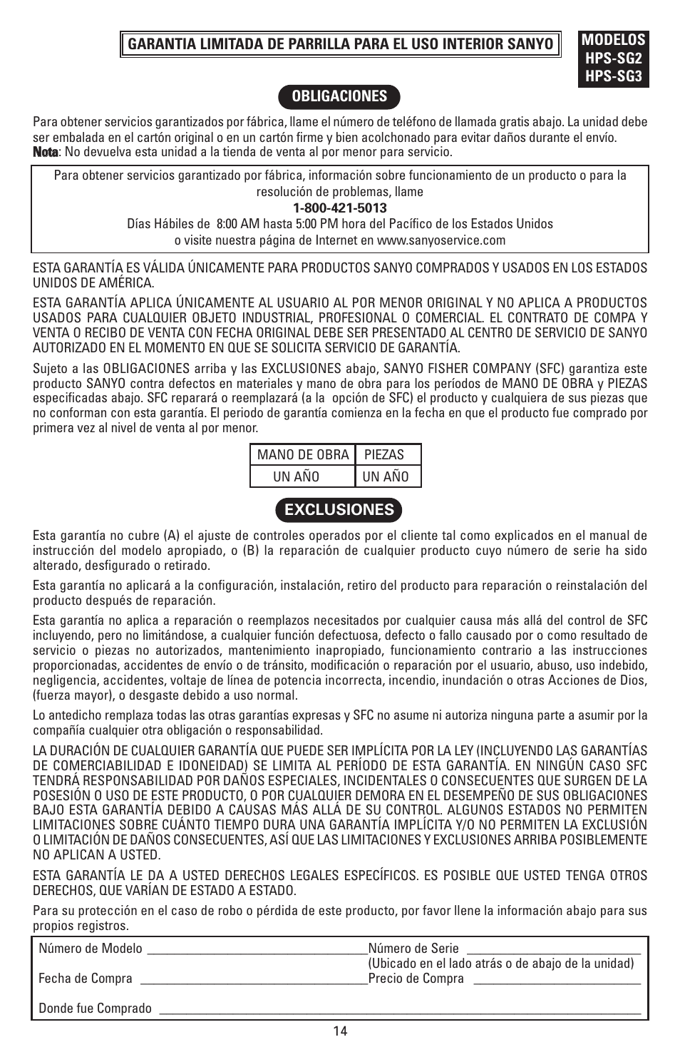 Fisher HPS-SG3 User Manual | Page 15 / 16