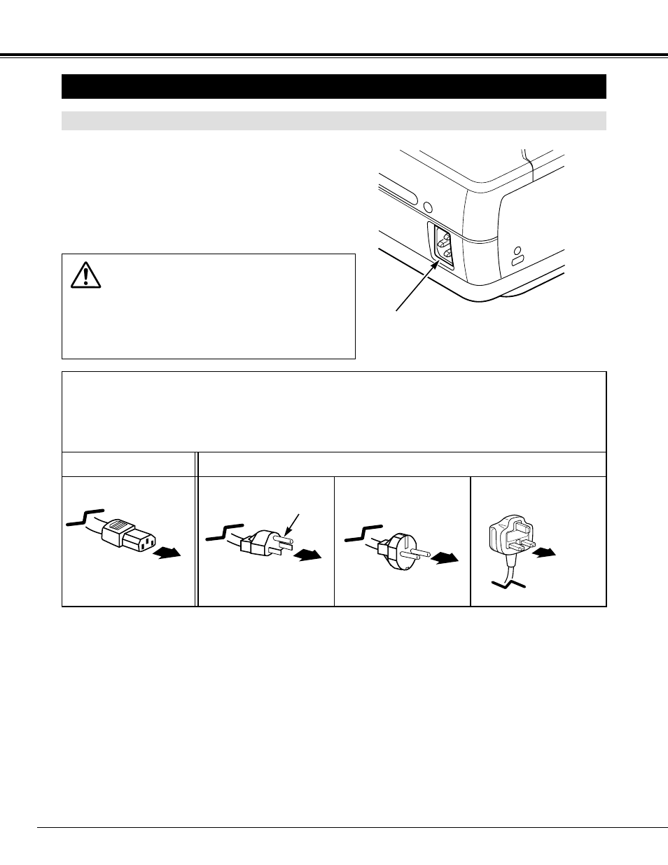 Setting-up projector, Preparation, Projector side ac outlet side | Connecting ac power cord | Fisher PLC-SU30 User Manual | Page 8 / 44