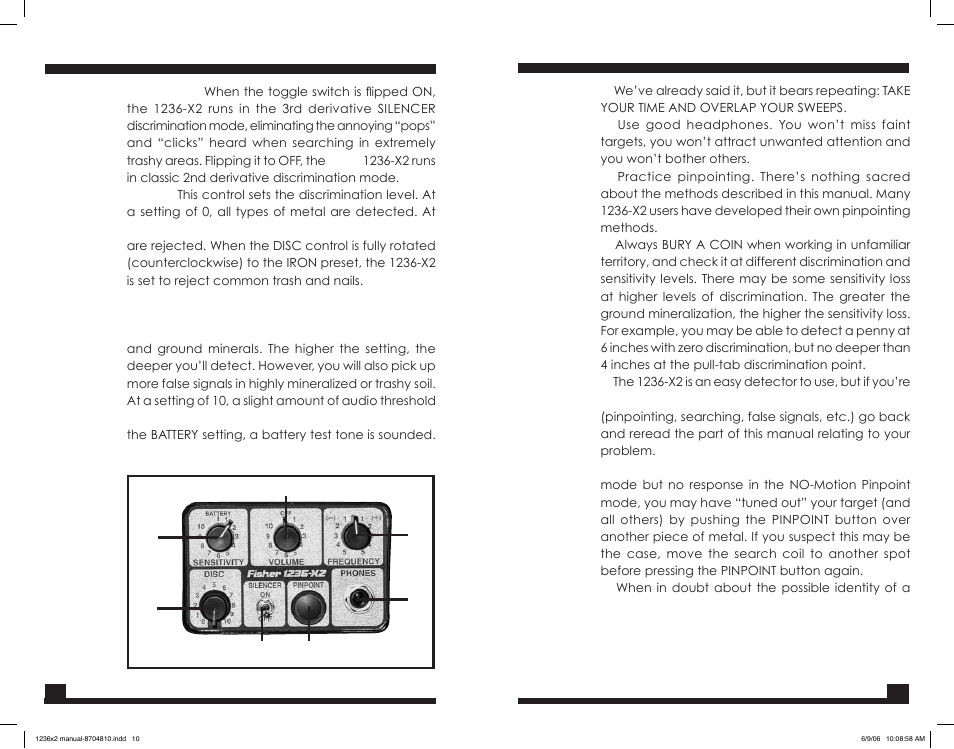 Control functions, Operating tips | Fisher M-SCOPE 1236-X2 User Manual | Page 10 / 14