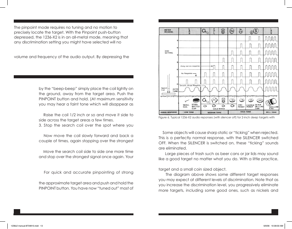No-motion pinpoint mode, Pinpointing | Fisher M-SCOPE 1236-X2 User Manual | Page 13 / 14