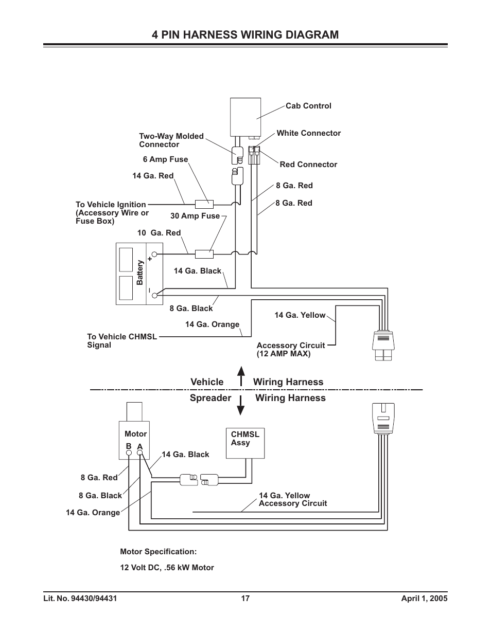 4 pin harness wiring diagram | Fisher 1000-(10003) User Manual | Page 19 / 24