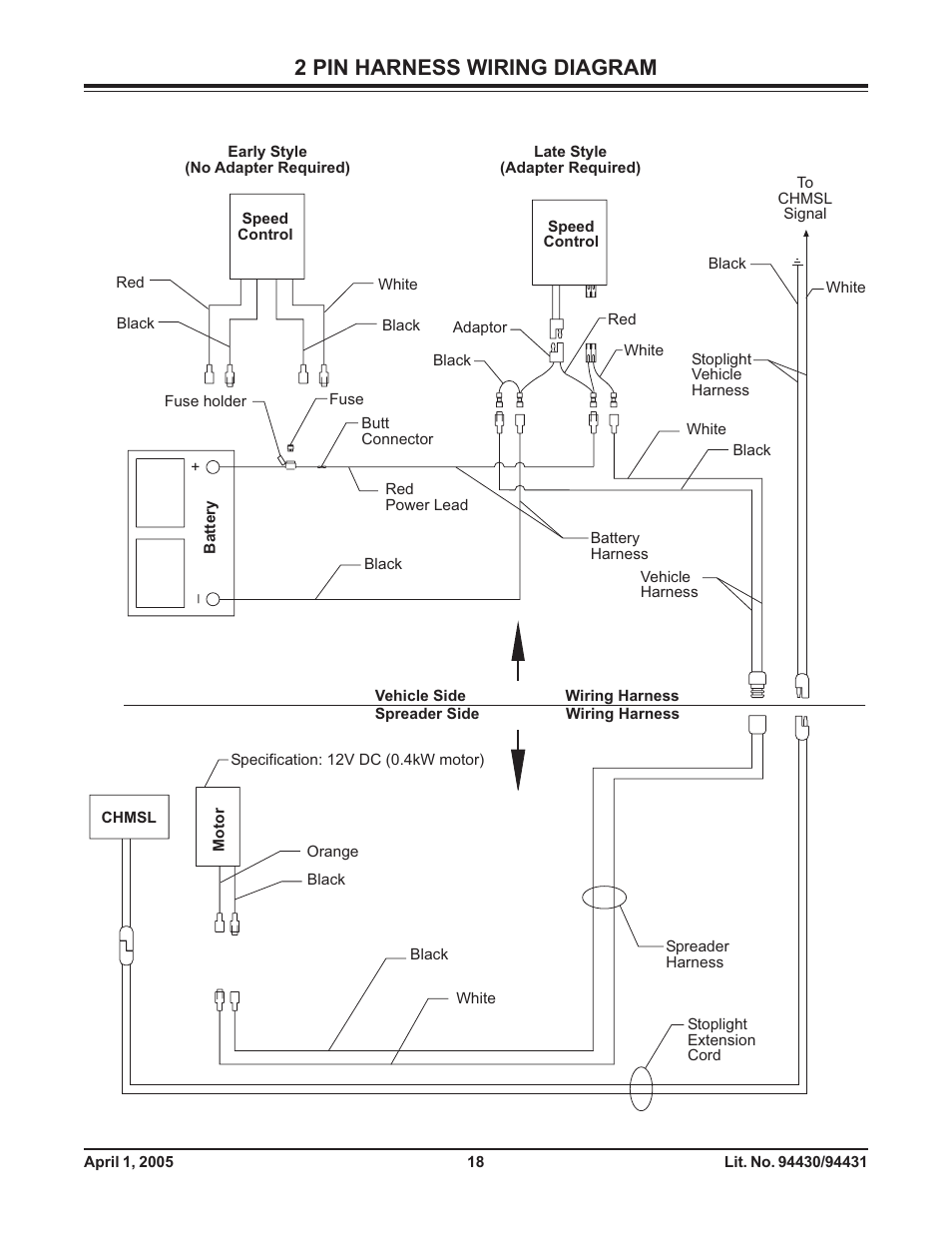 2 pin harness wiring diagram | Fisher 1000-(10003) User Manual | Page 20 / 24