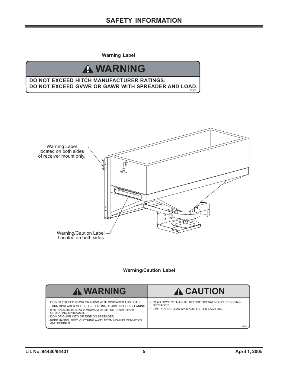 Warning, Warning caution, Safety information | Fisher 1000-(10003) User Manual | Page 7 / 24