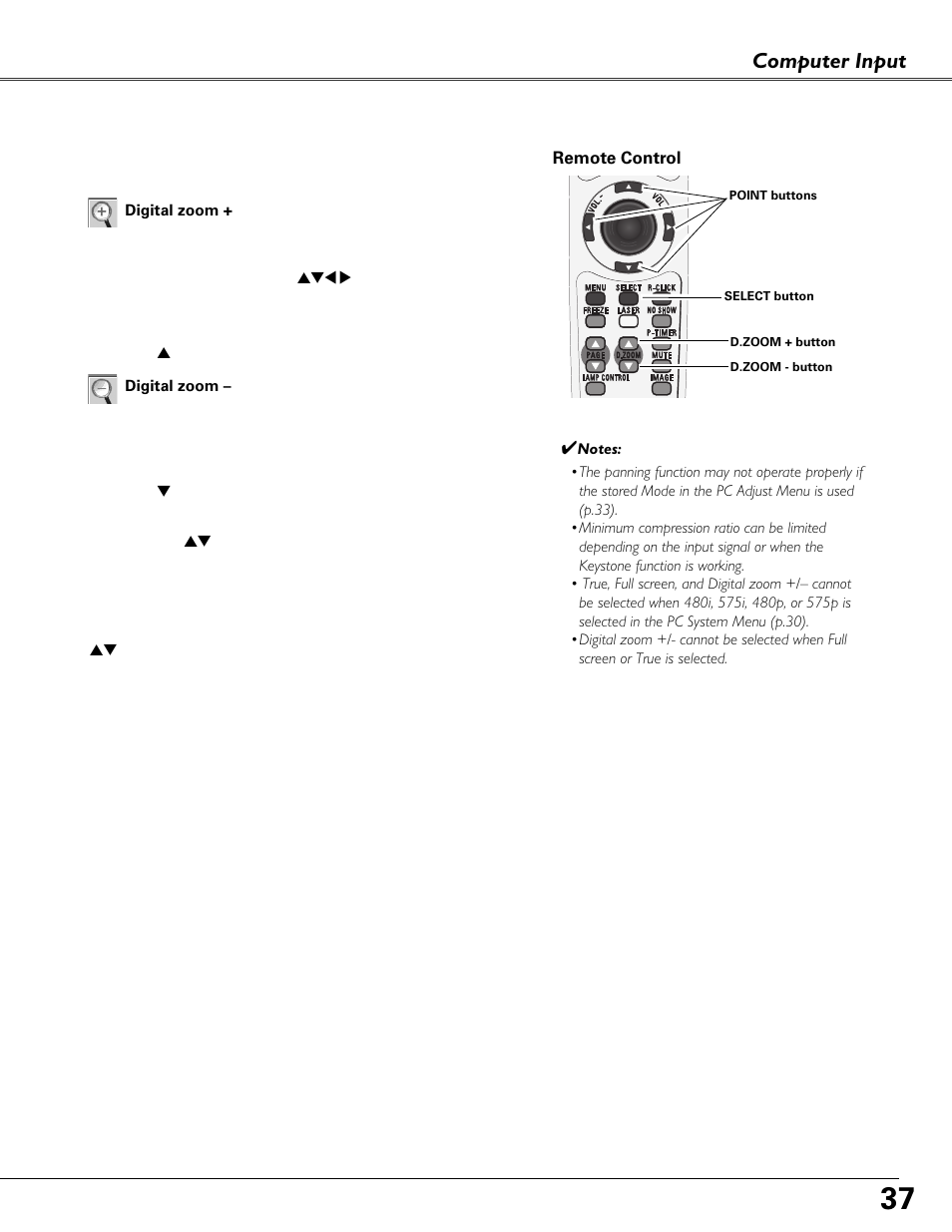 Computer input | Fisher PLC-XU87 User Manual | Page 37 / 73