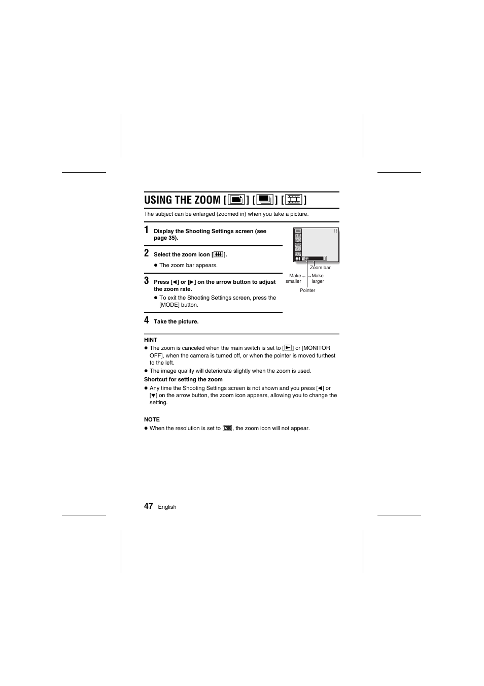 Using the zoom [ v ] [ x ] [ w | Fisher VPC-R1 User Manual | Page 52 / 87