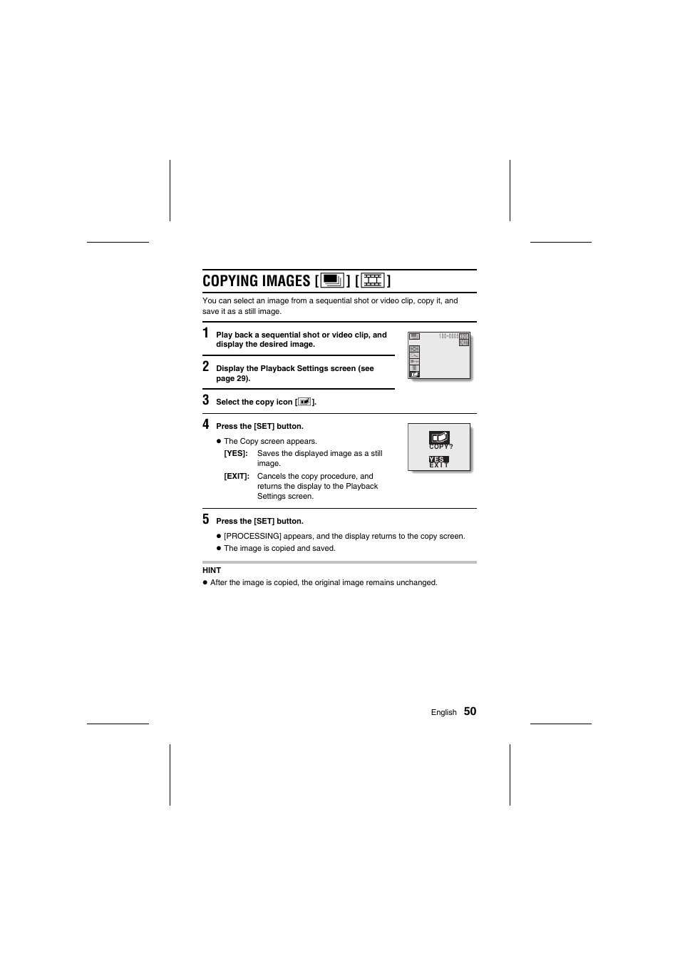 Copying images [ x ] [ w | Fisher VPC-R1 User Manual | Page 55 / 87