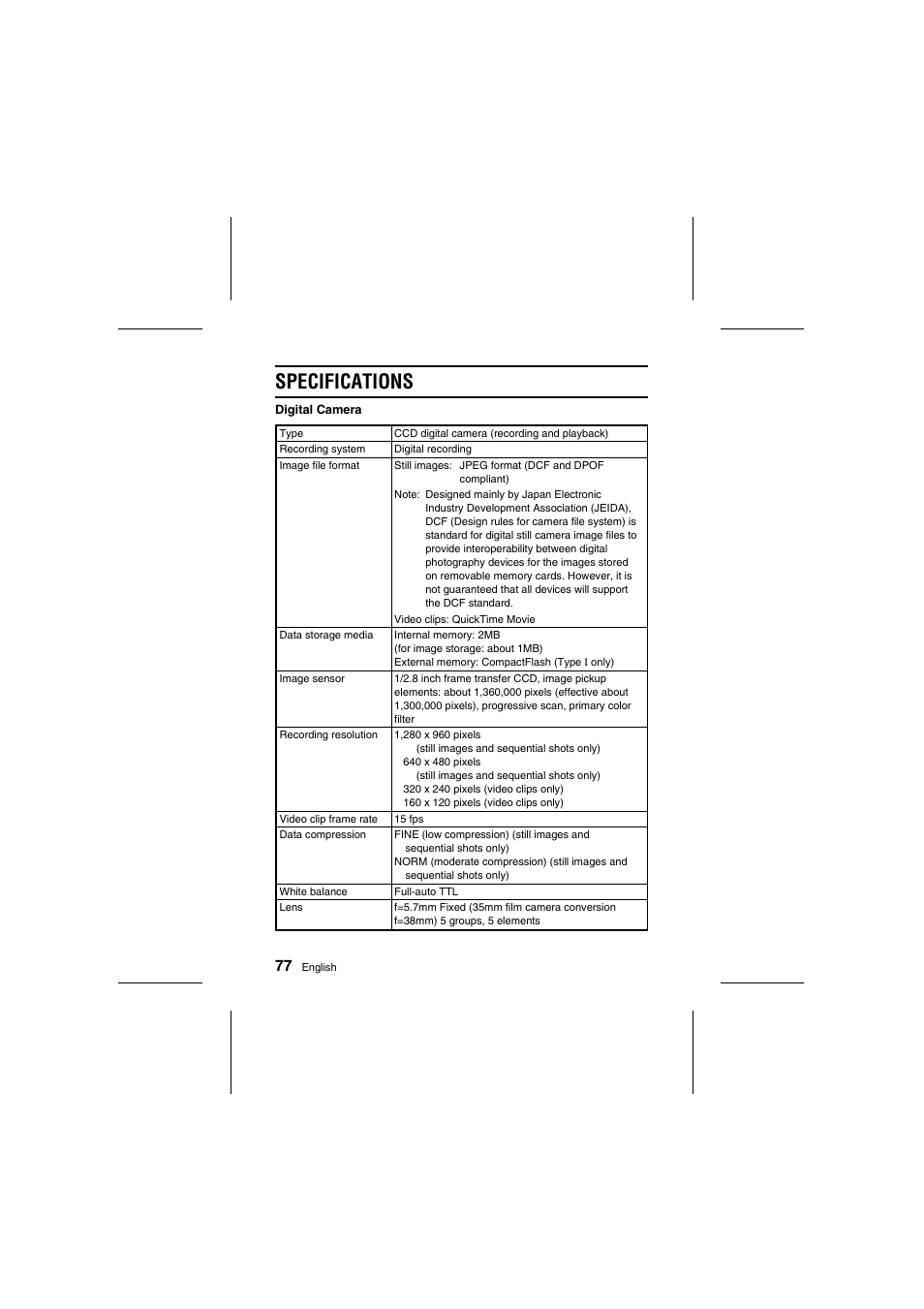 Specifications | Fisher VPC-R1 User Manual | Page 82 / 87