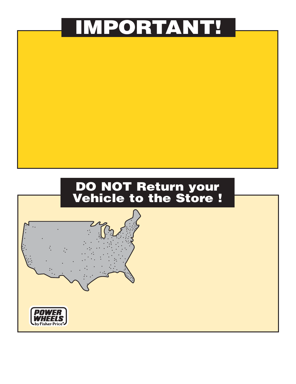 Important, Do not return your vehicle to the store | Fisher 77770 User Manual | Page 32 / 32