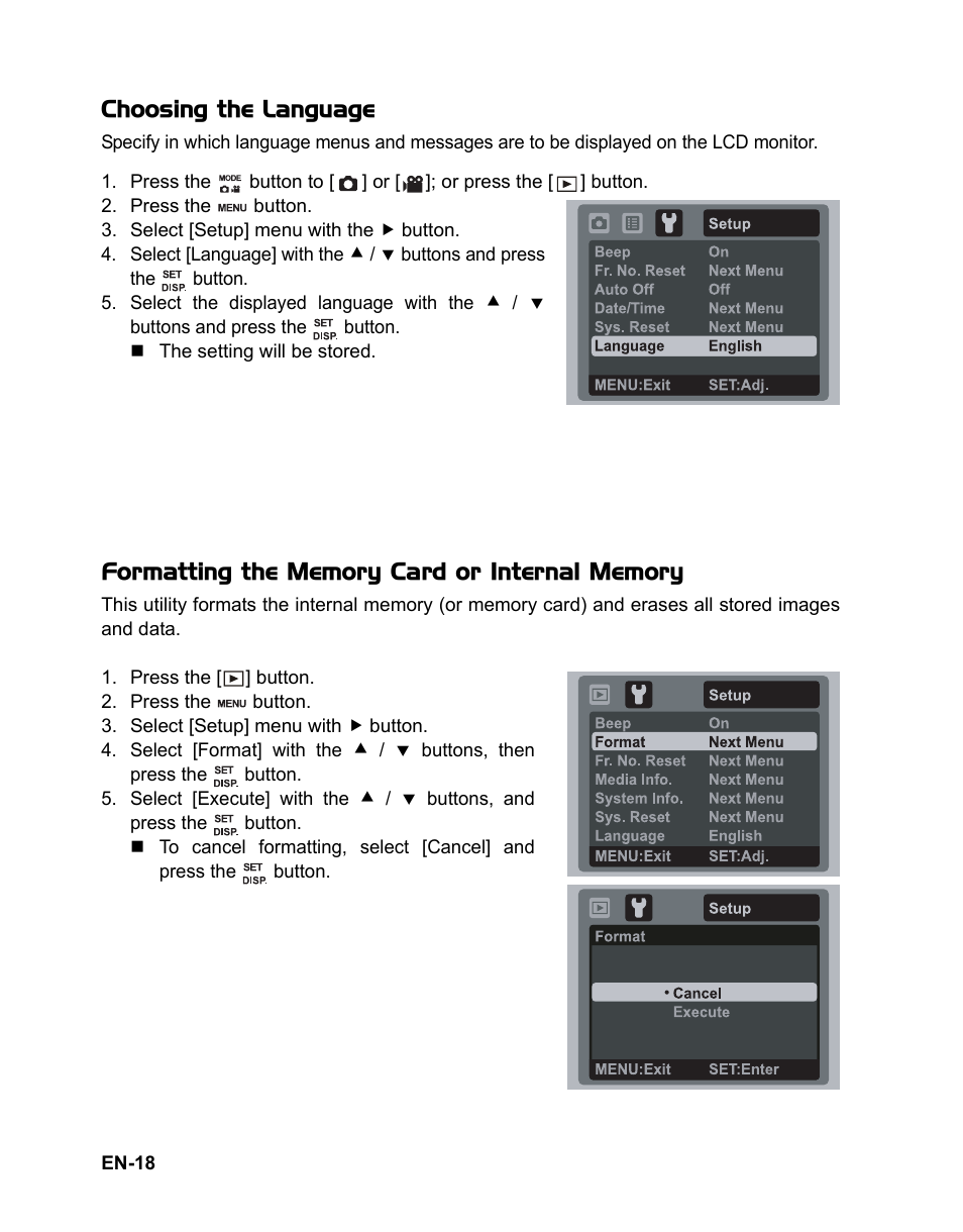 Choosing the language | Fisher VPC-T850 User Manual | Page 19 / 43