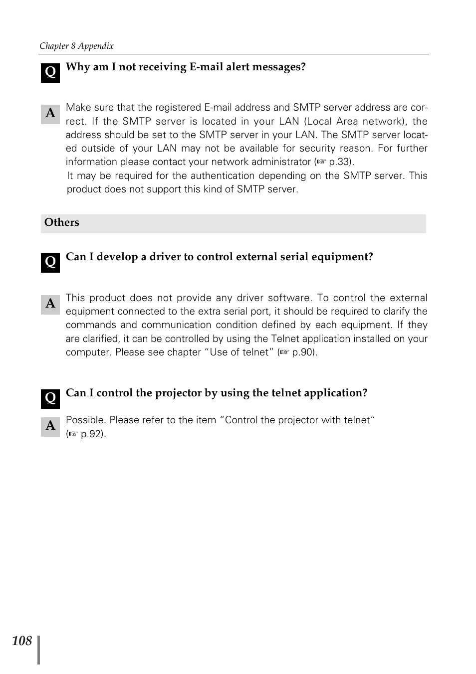 Aq a q | Fisher PJ-Net User Manual | Page 108 / 114