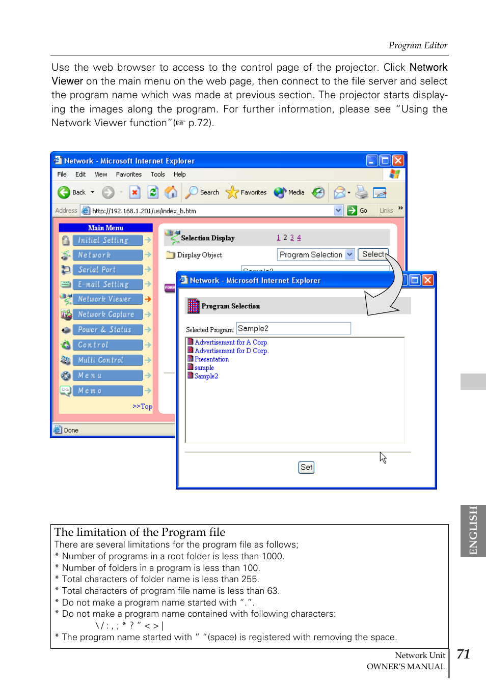 Fisher PJ-Net User Manual | Page 71 / 114
