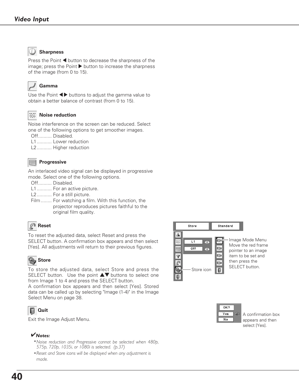 Video input | Fisher PLC-XU100 User Manual | Page 40 / 66