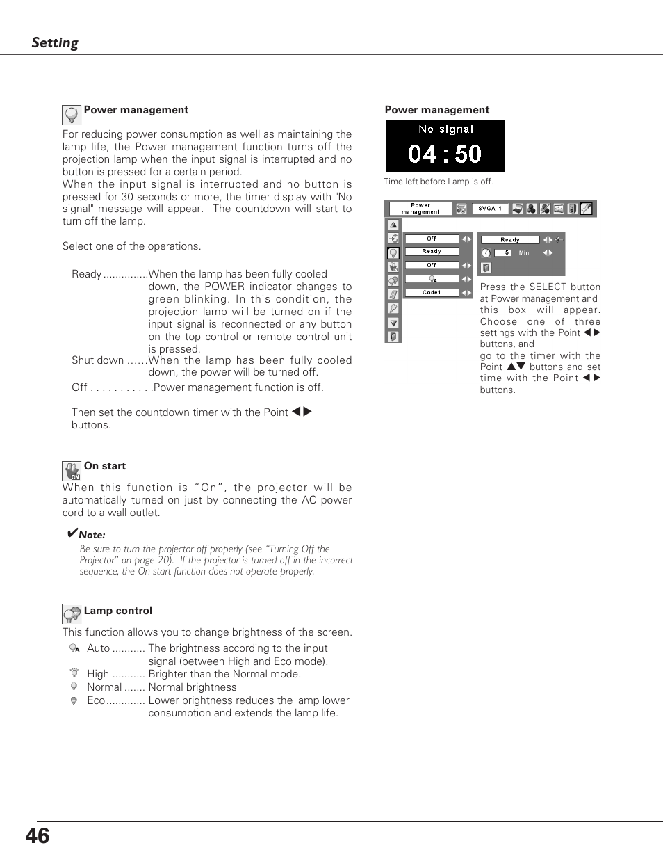 Setting | Fisher PLC-XU100 User Manual | Page 46 / 66