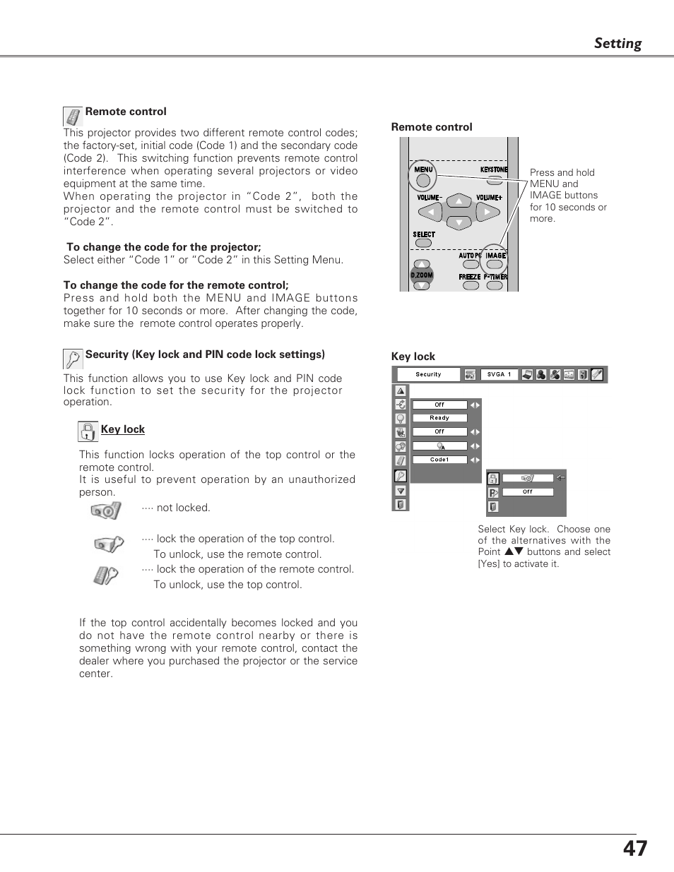 Setting | Fisher PLC-XU100 User Manual | Page 47 / 66