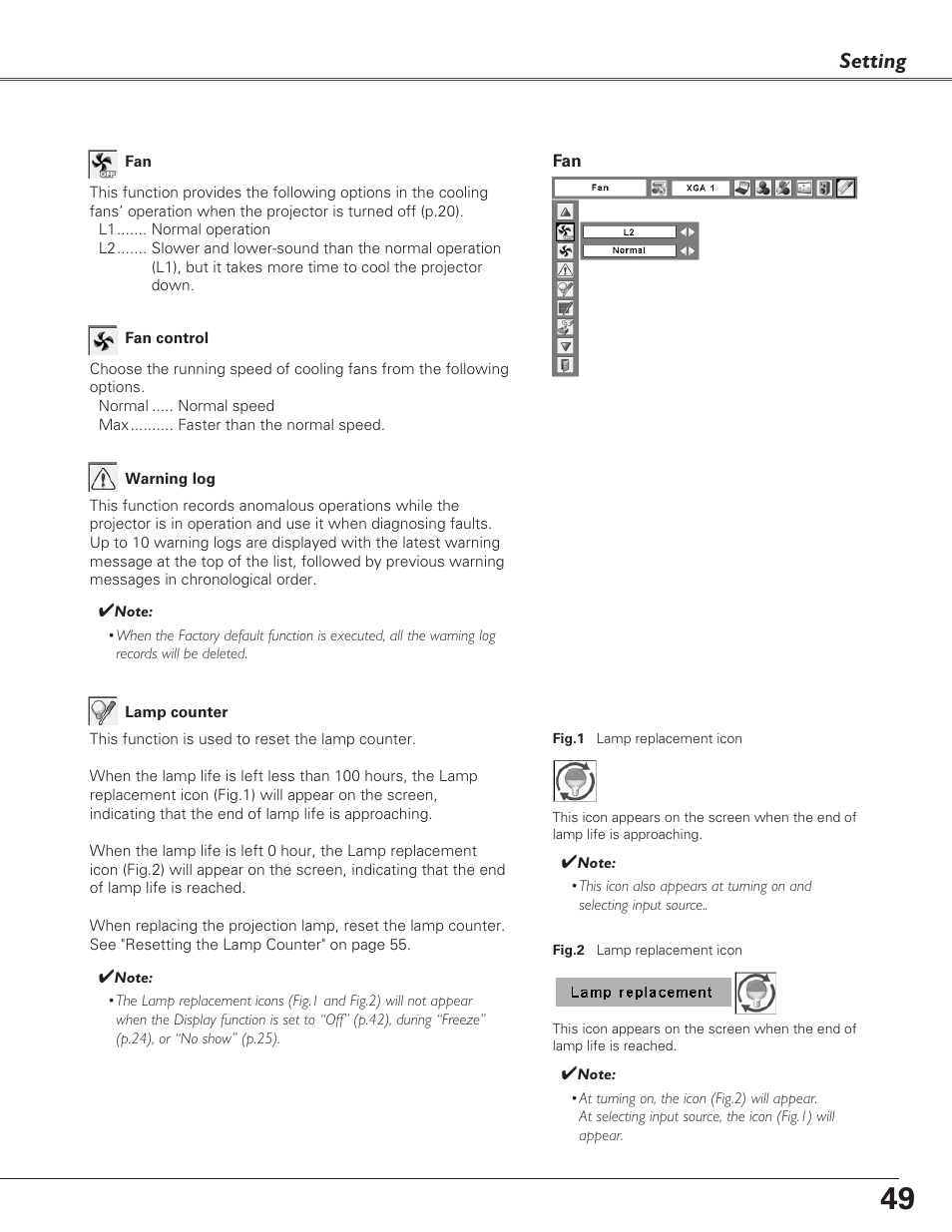 Setting | Fisher PLC-XU100 User Manual | Page 49 / 66