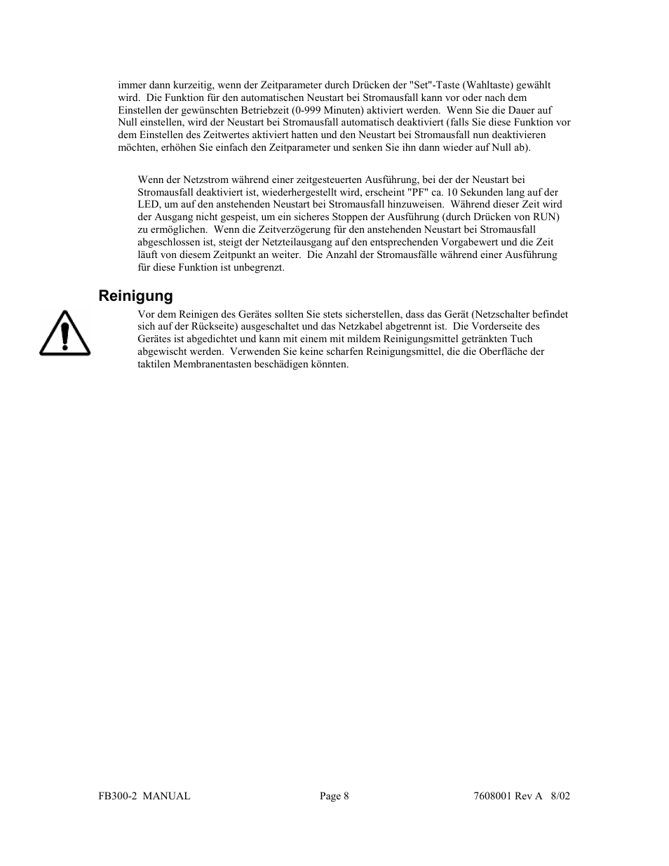 Reinigung | Fisher FB300-2 User Manual | Page 29 / 43