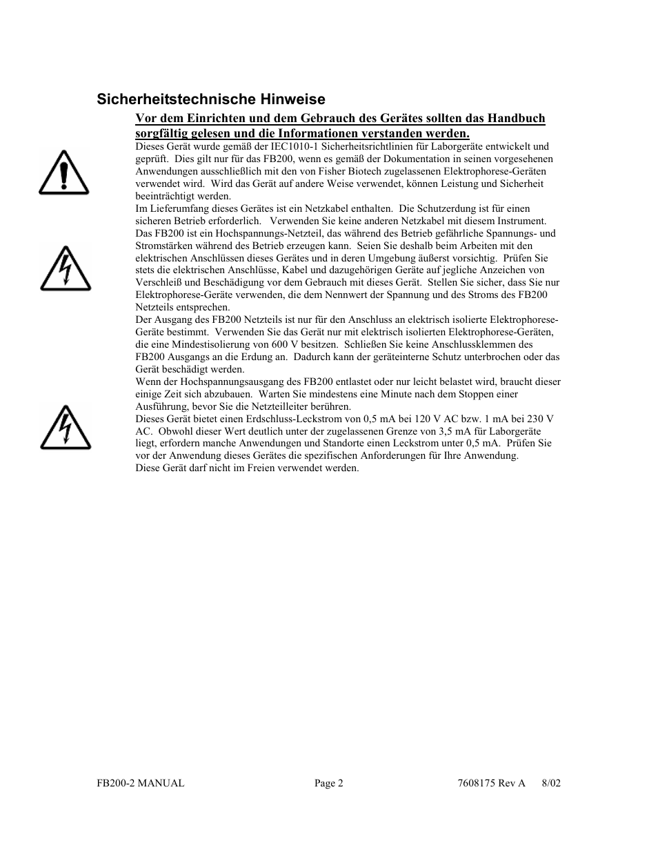 Sicherheitstechnische hinweise | Fisher FB200-2 User Manual | Page 23 / 42