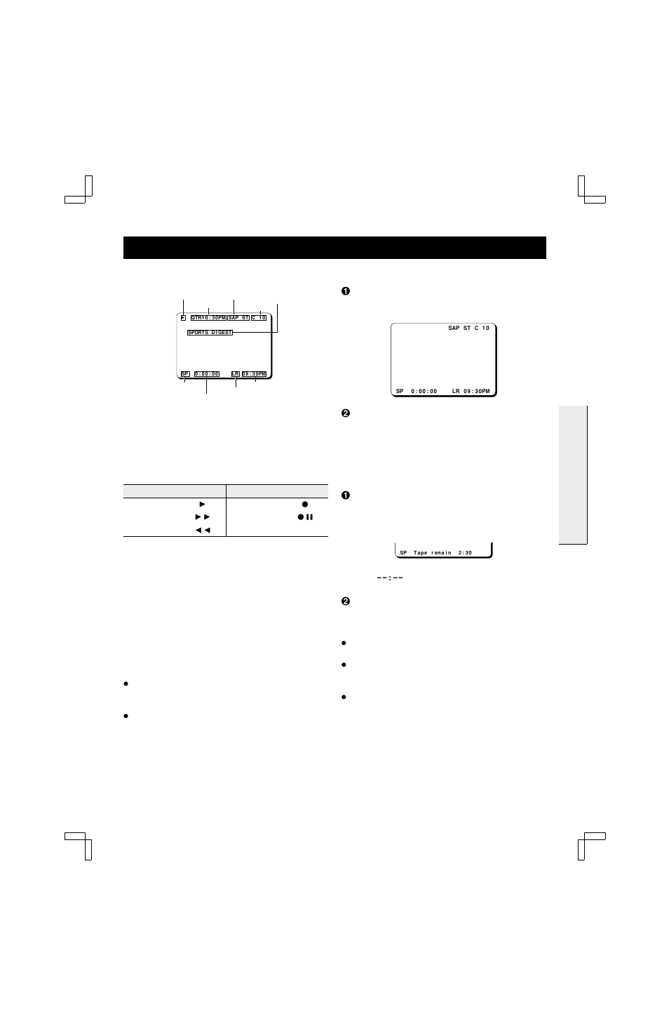 Multifunction on-screen displays, Operation mode display, Channel number and mts mode displays | Program title display, Status display, Remaining tape duration display | Fisher FVH-T619 User Manual | Page 17 / 42