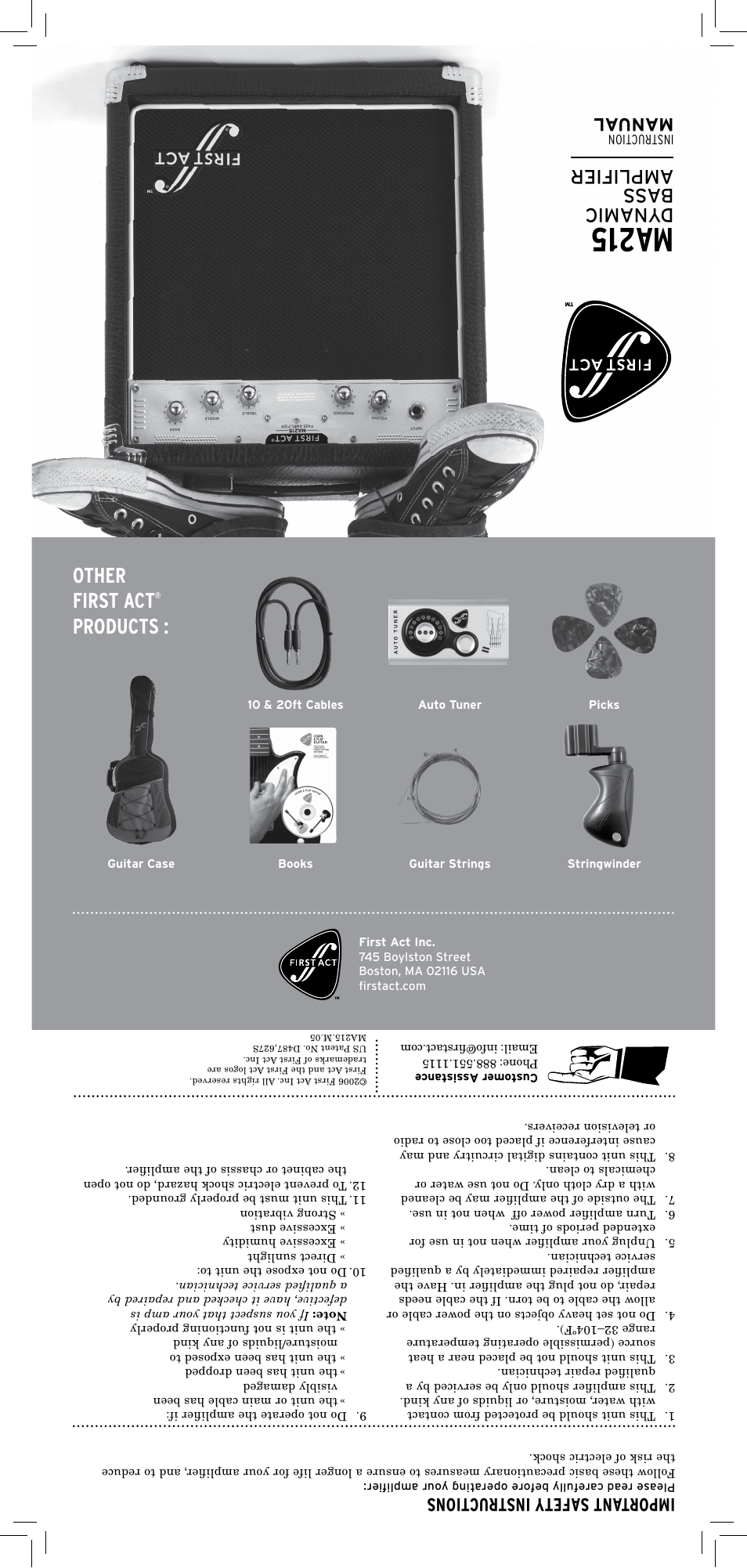 First Act MA215 User Manual | 2 pages