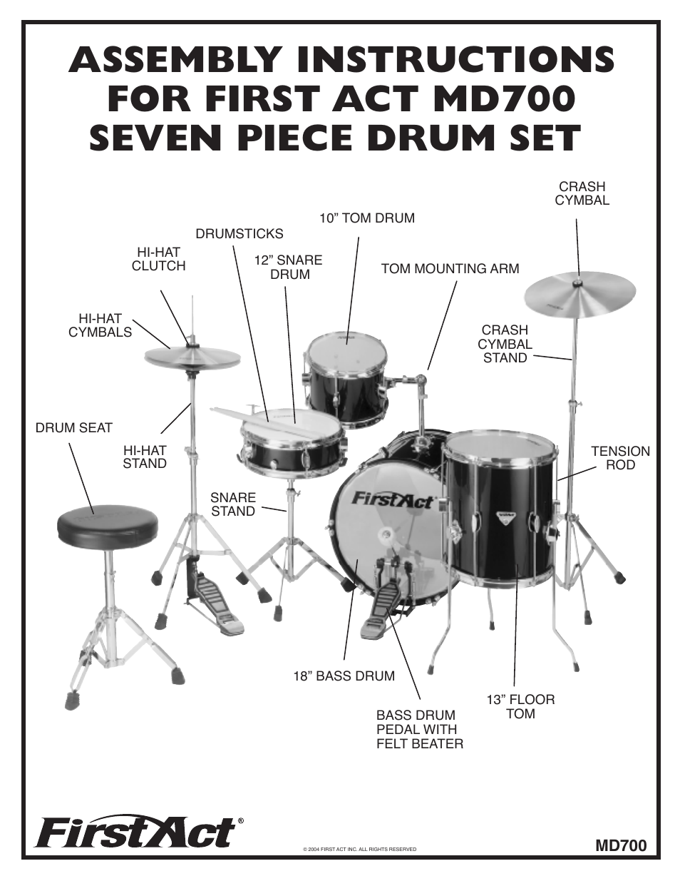 First Act MD700 User Manual | 4 pages