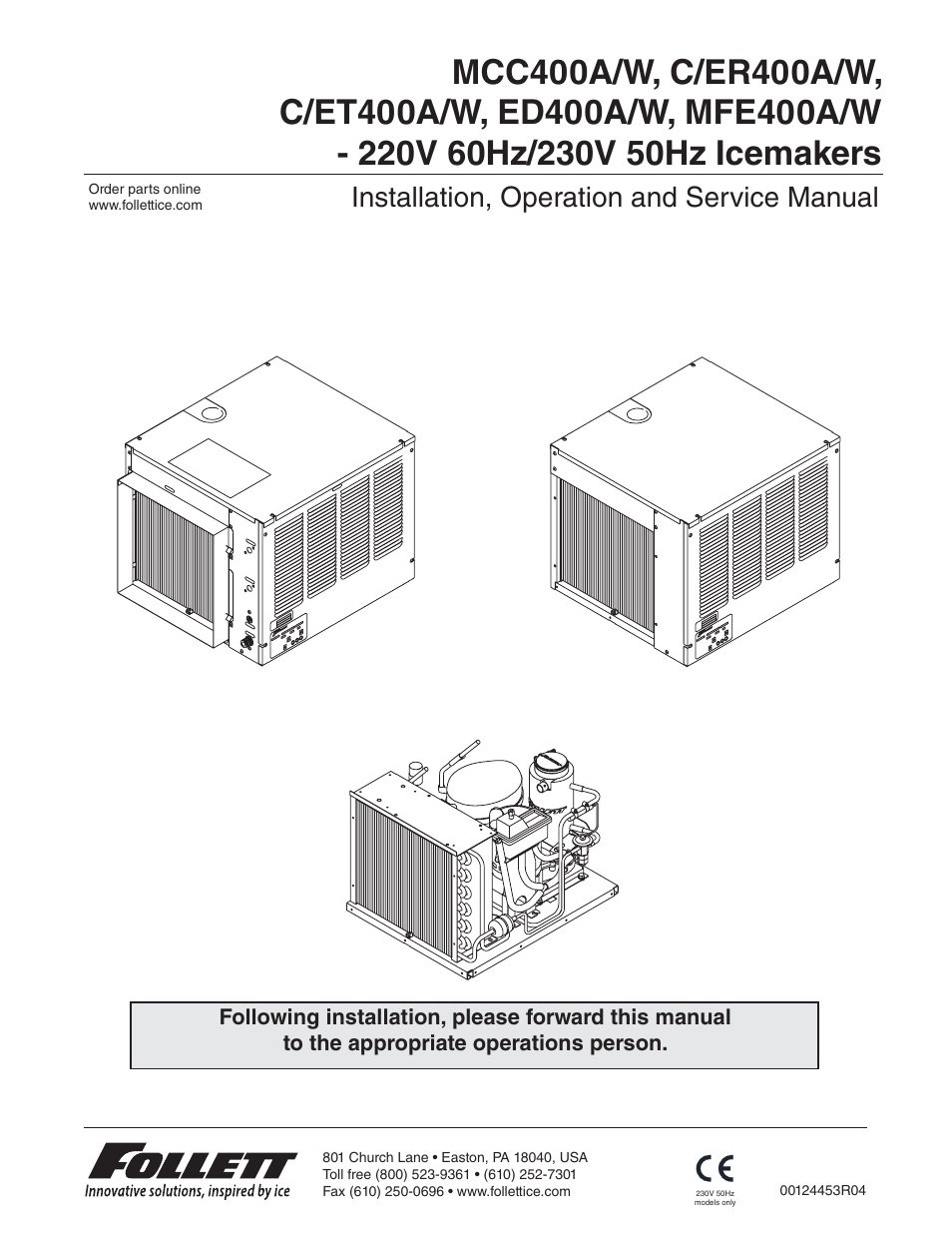 Follett MCC400A/W User Manual | 40 pages