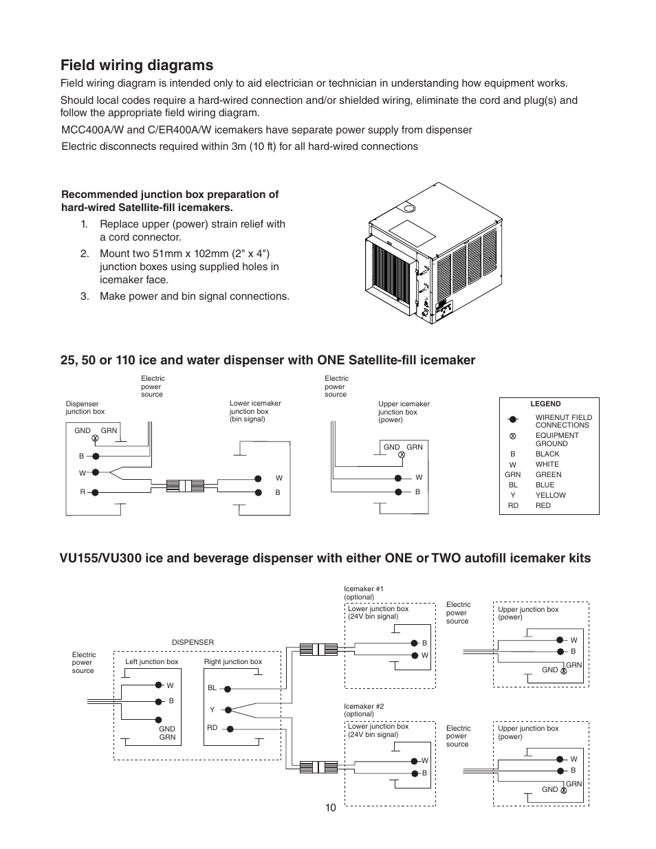 Field wiring diagrams | Follett MCC400A/W User Manual | Page 10 / 40