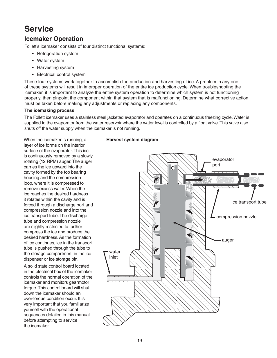 Service, Icemaker operation | Follett MCC400A/W User Manual | Page 19 / 40