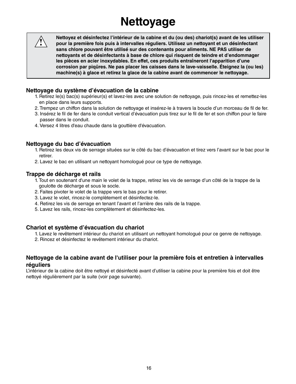 Nettoyage | Follett E-ITS3250-90 User Manual | Page 16 / 42