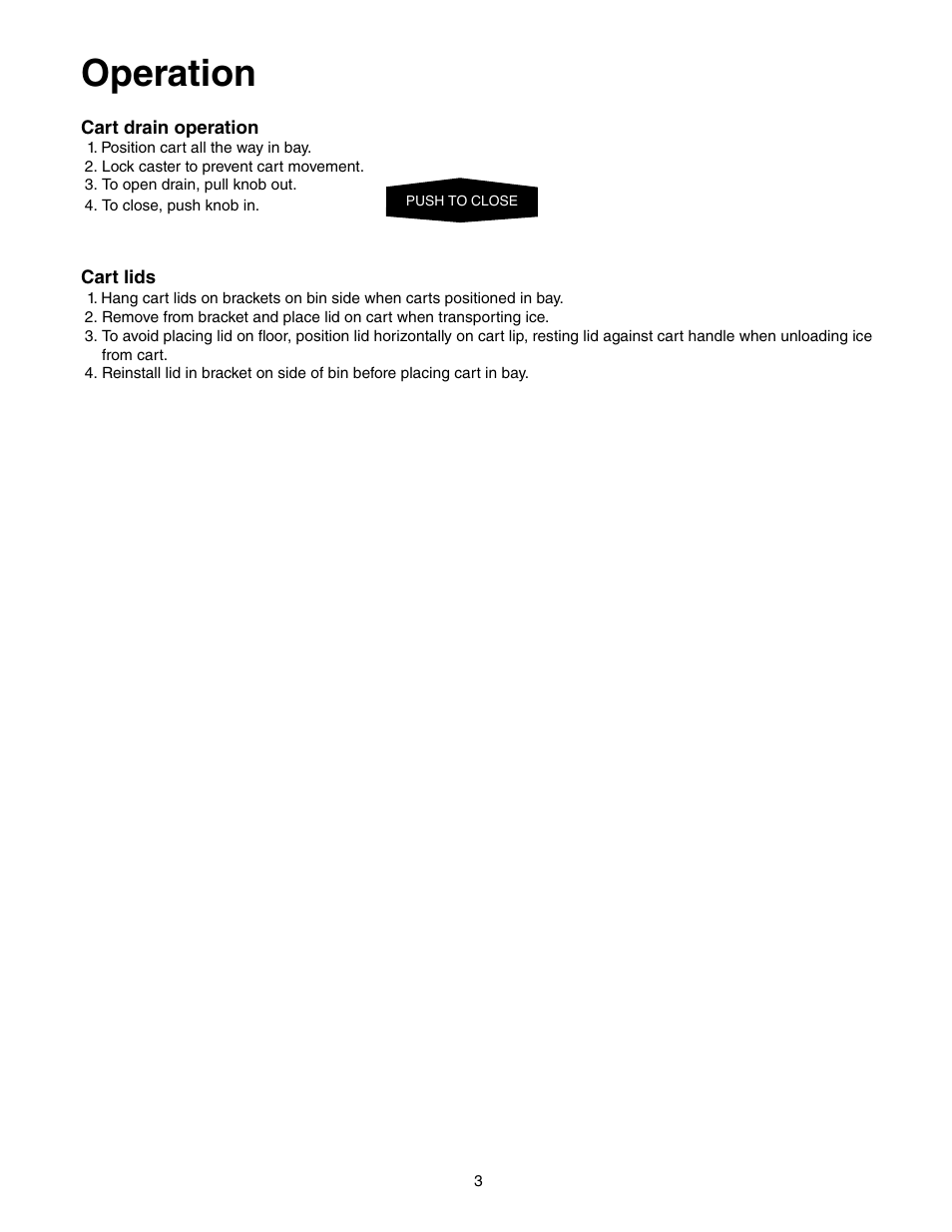 Operation | Follett E-ITS3250-90 User Manual | Page 3 / 42