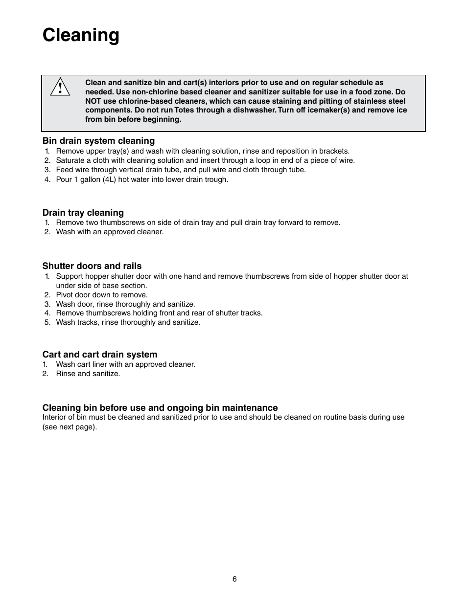 Cleaning | Follett E-ITS3250-90 User Manual | Page 6 / 42