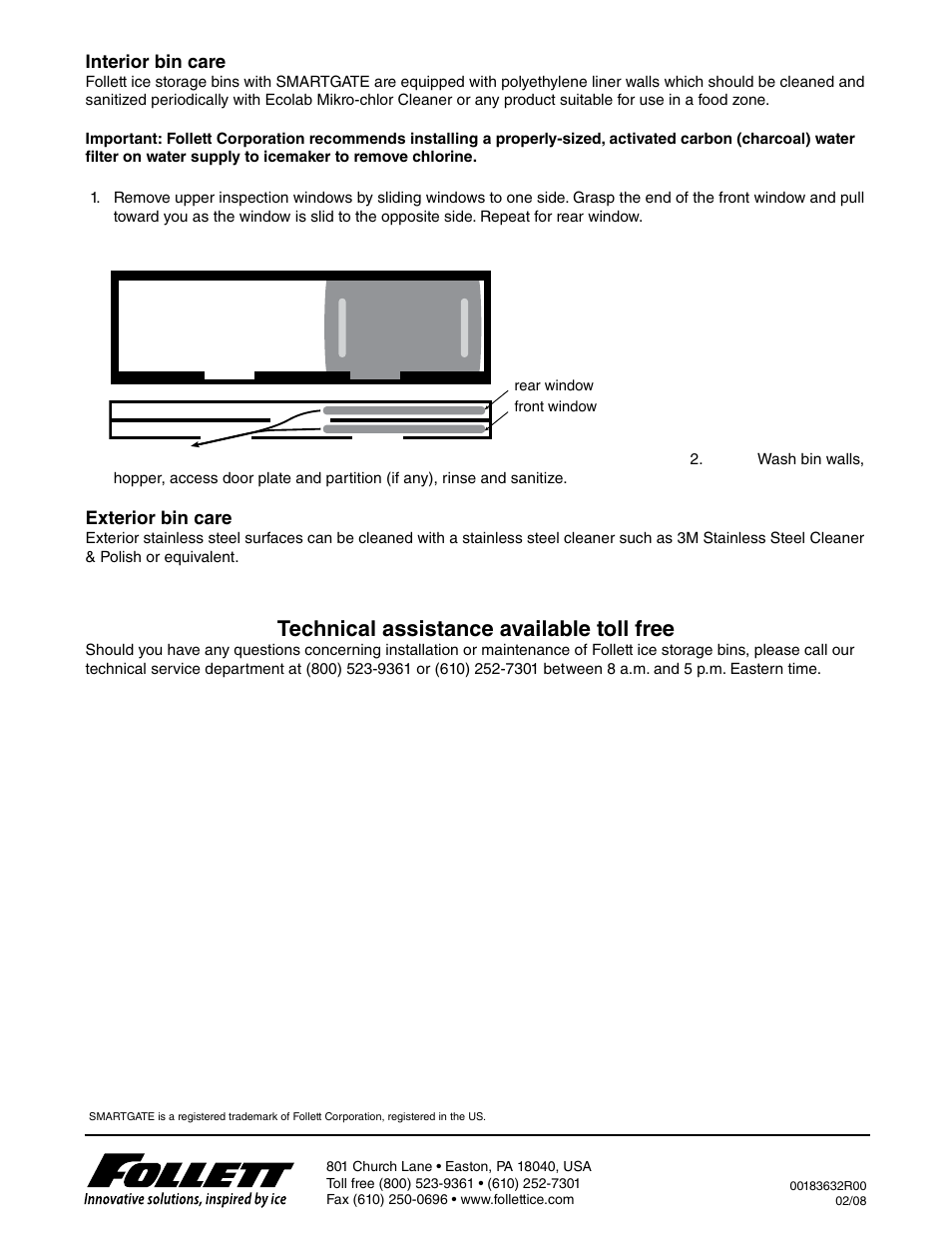 Technical assistance available toll free | Follett E-ITS3250-90 User Manual | Page 7 / 42