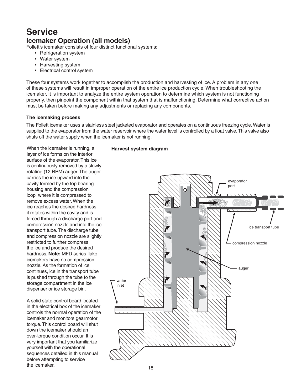 Service, Icemaker operation (all models) | Follett T400A/W User Manual | Page 18 / 40