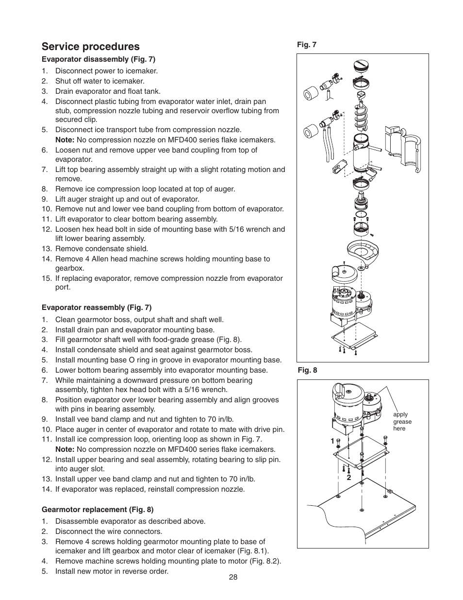 Service procedures | Follett T400A/W User Manual | Page 28 / 40