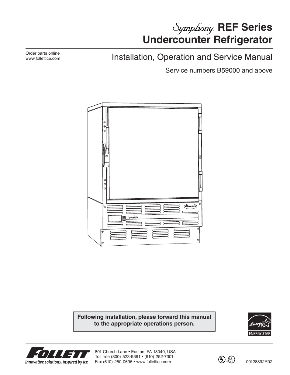 Follett REF Series User Manual | 20 pages
