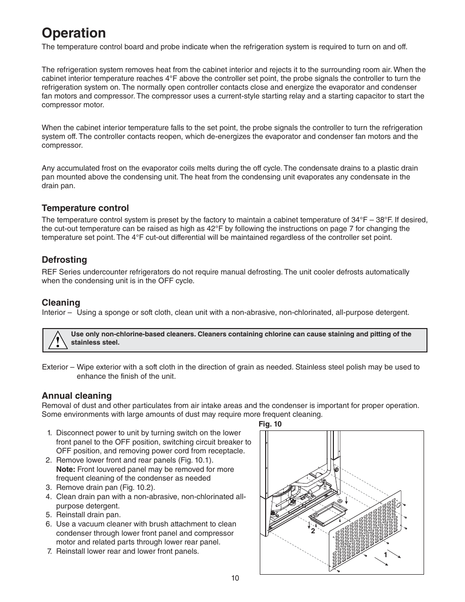 Operation | Follett REF Series User Manual | Page 10 / 20