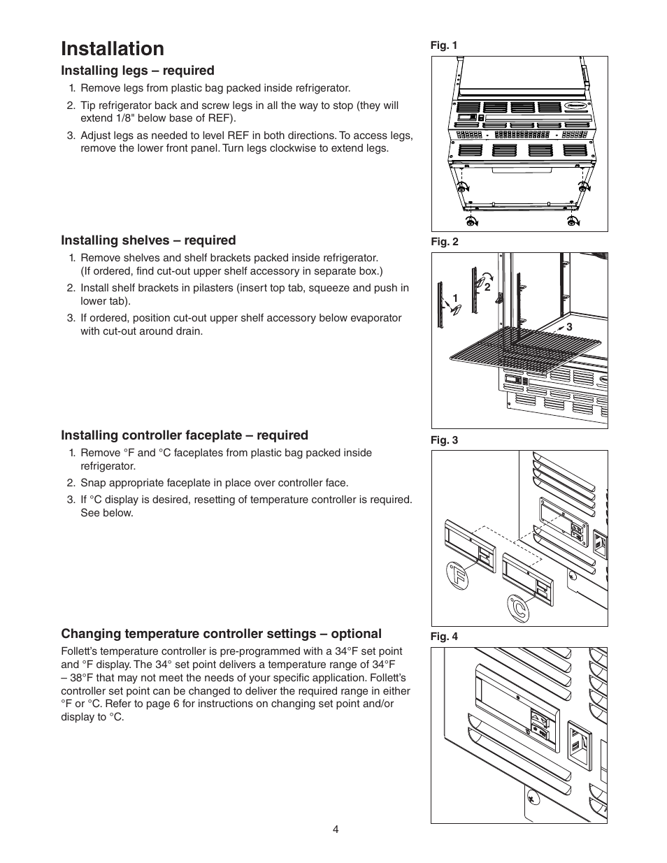 Installation | Follett REF Series User Manual | Page 4 / 20