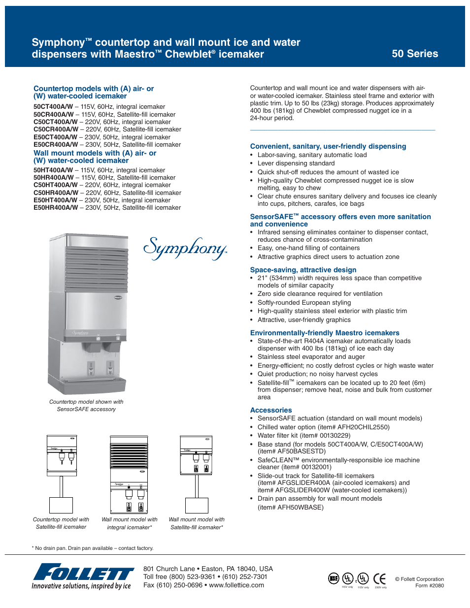 Follett 50 Series User Manual | 2 pages