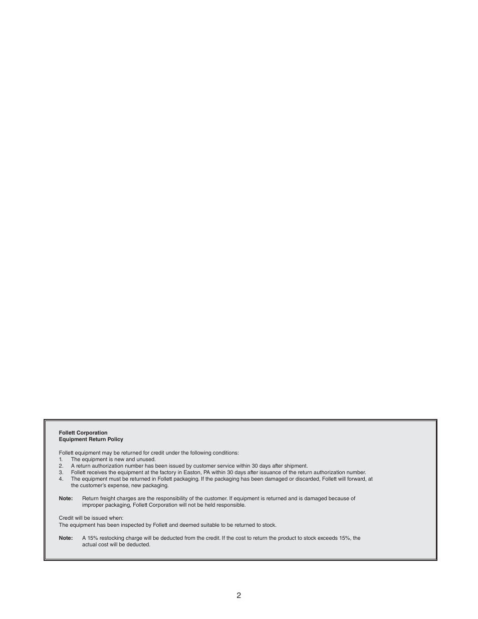 Follett 110CT400A/W User Manual | Page 2 / 32