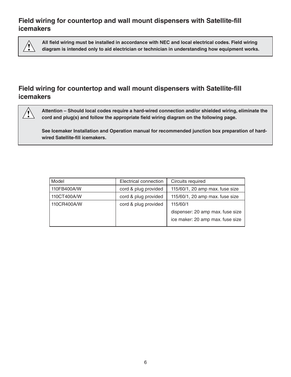Follett 110CT400A/W User Manual | Page 6 / 32