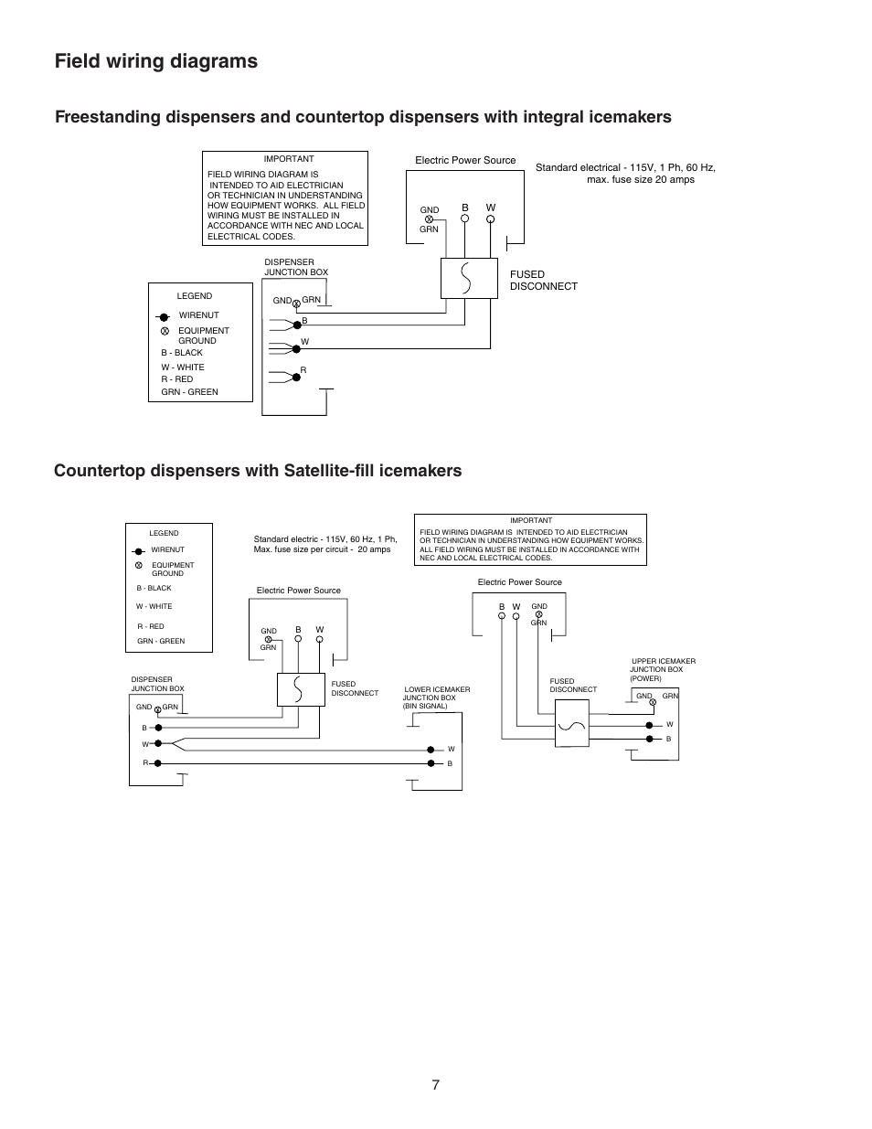 Field wiring diagrams | Follett 110CT400A/W User Manual | Page 7 / 32
