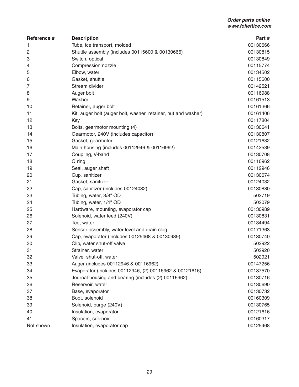 Follett HCE1400W User Manual | Page 29 / 40