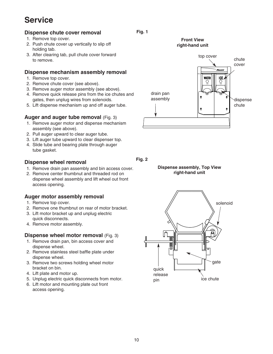 Service | Follett VU155N Series User Manual | Page 10 / 20